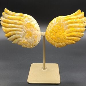 RARE! Big Bumblebee Jasper Wings Set with Stand